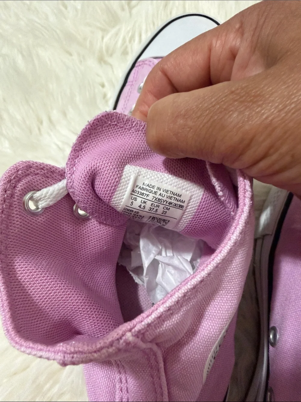 Converse Pink High-Top Canvas Sneakers for Women Size 5 Kids Or 8.5 Women’s - Picture 7 of 10